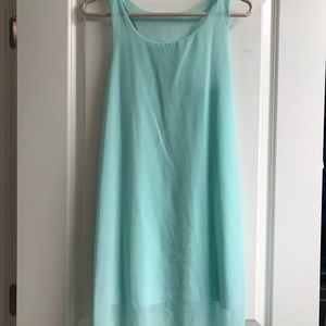 Light teal blue chiffon sundress